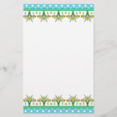 Spring Daffodil Border and Polka Dots Stationery Briefpapier (Voorkant)