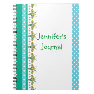 Spring Daffodil Border en Polka Dots Notitieboek