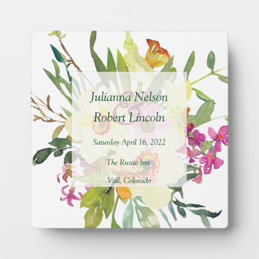 Spring daffodil bouquet bruiloft fotoplaat (Voorkant)