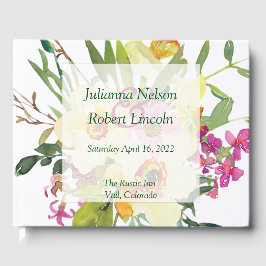 Spring daffodil bouquet bruiloft gastenboek