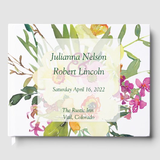 Spring daffodil bouquet bruiloft gastenboek (Voorkant)