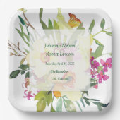 Spring daffodil bouquet bruiloft papieren bordje (Voorkant)