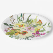 Spring daffodil bouquet bruiloft papieren bordje (Gekanteld)