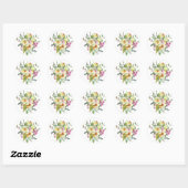 Spring daffodil bouquet bruiloft ronde sticker (Vel)