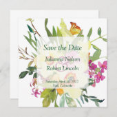 Spring daffodil bouquet bruiloft save the date (Voorkant / Achterkant)