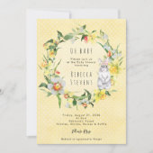 spring daffodil bunny baby shower invitation kaart (Voorkant)