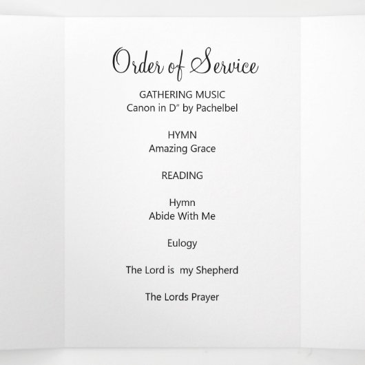 Spring Daffodil Celebration of Life Programma (Binnenkant midden)