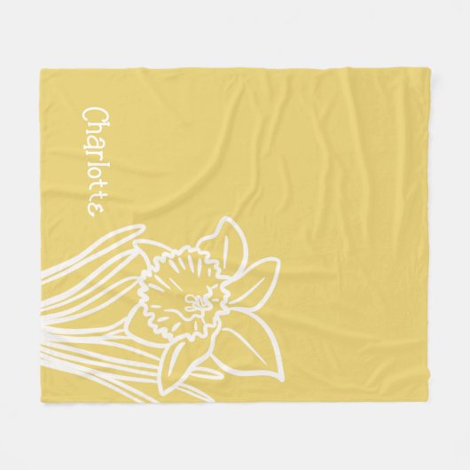 Spring Daffodil Fleece Deken (Voorkant (Horizontaal))
