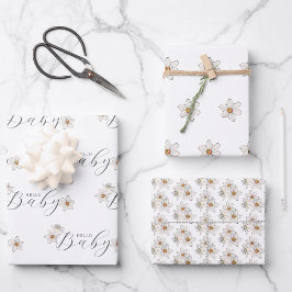 Spring Daffodil Flowers Baby shower Inpakpapier Vel