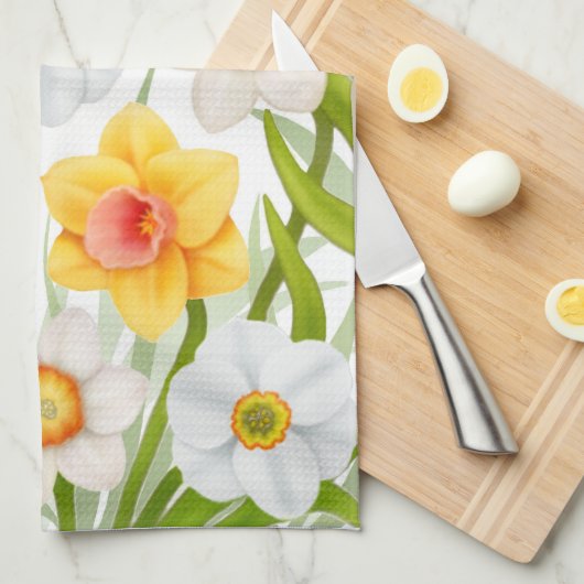 Spring Daffodil Flowers Kitchen Towel Theedoek (Quarter Fold)