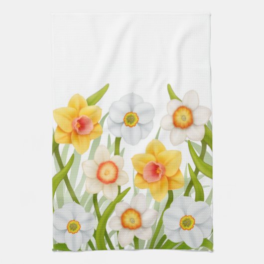 Spring Daffodil Flowers Kitchen Towel Theedoek (Verticaal)