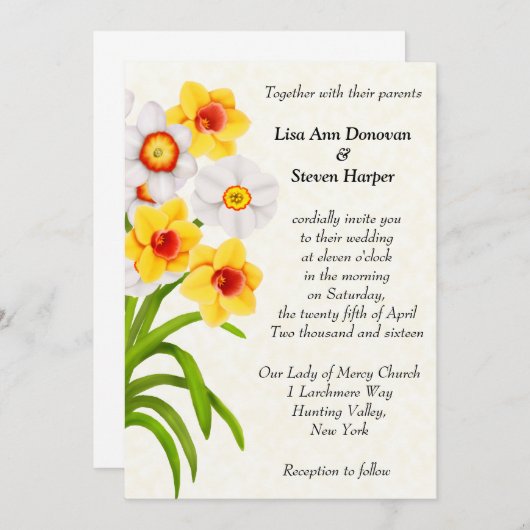 Spring Daffodil Flowers Weddenschap Kaart (Voorkant / Achterkant)