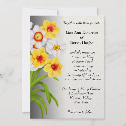 Spring Daffodil Flowers Weddenschap Kaart (Voorkant)