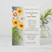 Spring Daffodil Flowers Weddenschap Kaart (Staand voorkant)