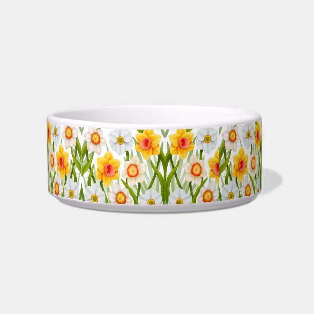 Spring Daffodil Garden Pet Bowl Voerbakje (Voorkant)
