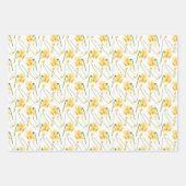 Spring Daffodil Geel Rustieke Bloemen Inpakpapier Vel (Voorkant 3)