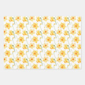 Spring Daffodil Geel Rustieke Bloemen Inpakpapier Vel (Voorkant)