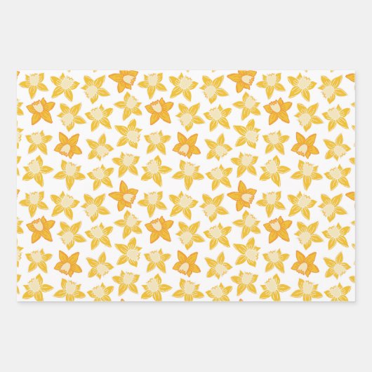 Spring Daffodil Pattern Inpakpapier Vel (Voorkant 2)