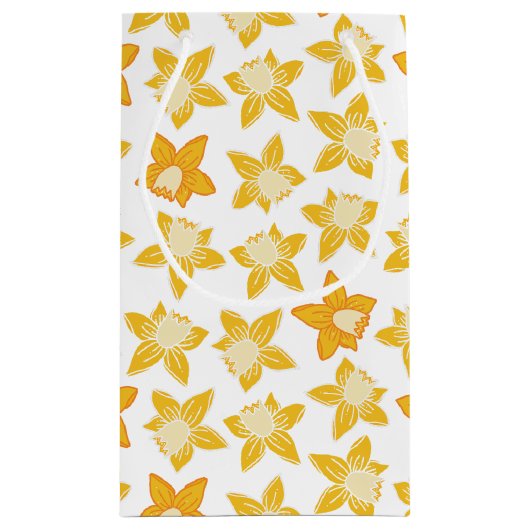 Spring Daffodil Pattern Klein Cadeauzakje (Achterkant)