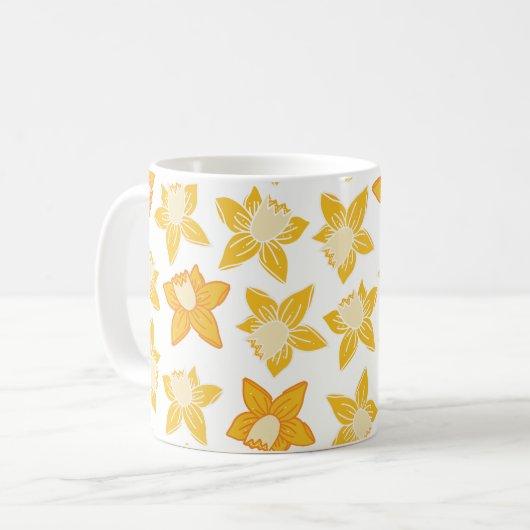 Spring Daffodil Pattern Koffiemok (Voorkant links)