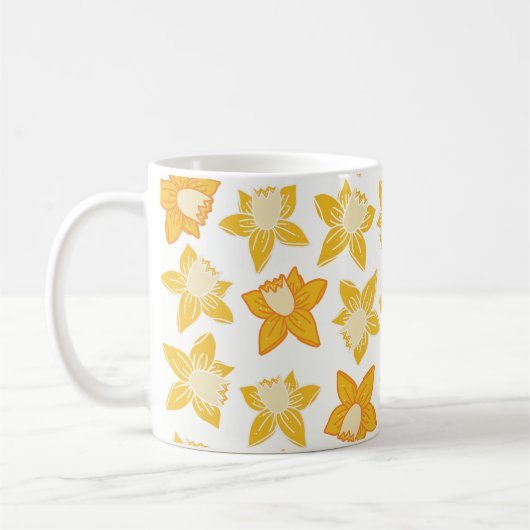Spring Daffodil Pattern Koffiemok (Links)