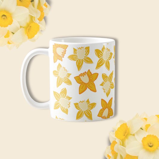 Spring Daffodil Pattern Koffiemok