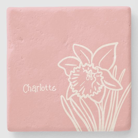 Spring Daffodil  Stenen Onderzetter (Voorkant)