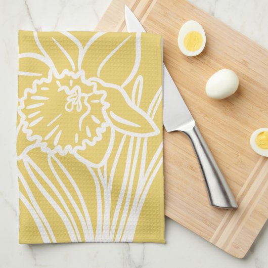 Spring Daffodil Theedoek (Quarter Fold)