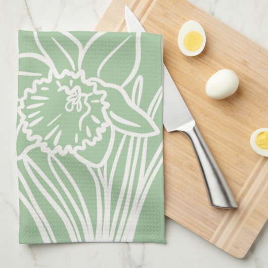 Spring Daffodil Theedoek (Quarter Fold)