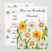 Spring Daffodils Birthday Party Invitation Kaart (Voorkant / Achterkant)