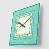 Spring Daffodils Border en Polka Dots Wandklok (Hoek)