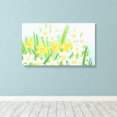 Spring Daffodils Canvas Afdruk (Insitu (Houten vloer))