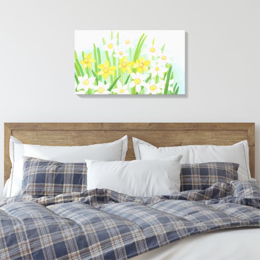 Spring Daffodils Canvas Afdruk (Insitu (Slaapkamer))