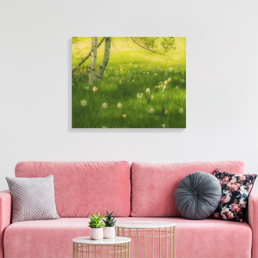 Spring Daffodils Canvas Afdruk (Insitu (Woonkamer))