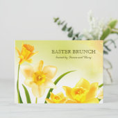 Spring Daffodils Custom Pasen Brunch Kaart (Staand voorkant)