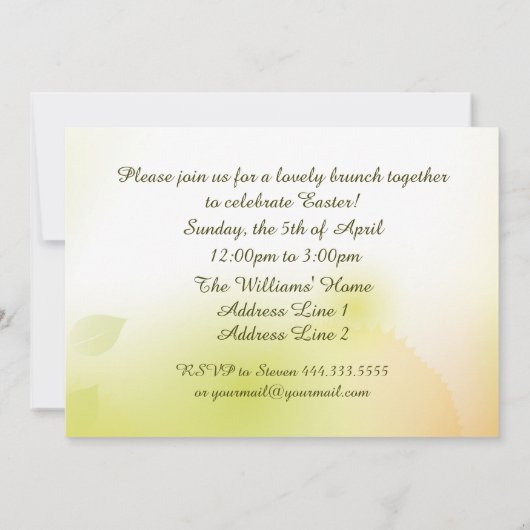 Spring Daffodils Custom Pasen Brunch Kaart (Achterkant)