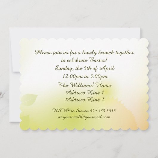 Spring Daffodils Custom Pasen Brunch Kaart (Achterkant)