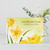 Spring Daffodils Custom Pasen Brunch Kaart (Staand voorkant)