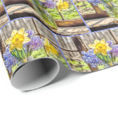 Spring Daffodils en Hyacint Boeket Cadeaupapier (Rol Hoek)