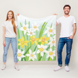 Spring Daffodils Fleece Deken