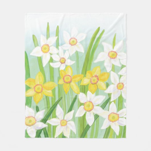Spring Daffodils Fleece Deken (Voorkant)