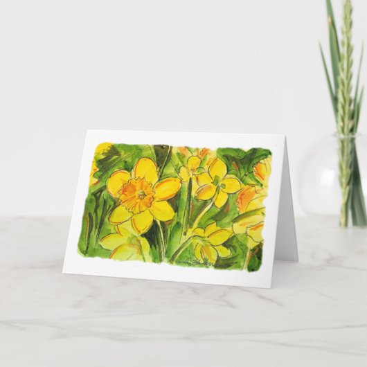 Spring Daffodils Folded Card Feestdagen Kaart (Voorkant)