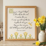 Spring Daffodils Gaelic Blessing Poster<br><div class="desc">A poster with the old Gaelic Blessing - May you always be blessed, in a handwritten script font with a Celtic block letter M for the beginning of the poem. Stylized daffodils and a dragonfly lend an arts and crafts aesthetic to the print.</div>
