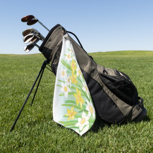 Spring Daffodils Golfhanddoek (Groen)