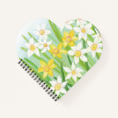 Spring Daffodils Heart Shaped Notitieboek (Voorkant)