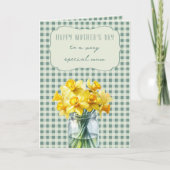 Spring Daffodils in een Jar Happy Moederdag Feestdagen Kaart (Voorkant)