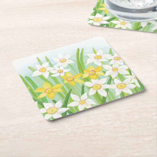 Spring Daffodils Kartonnen Onderzetters (Schuin)