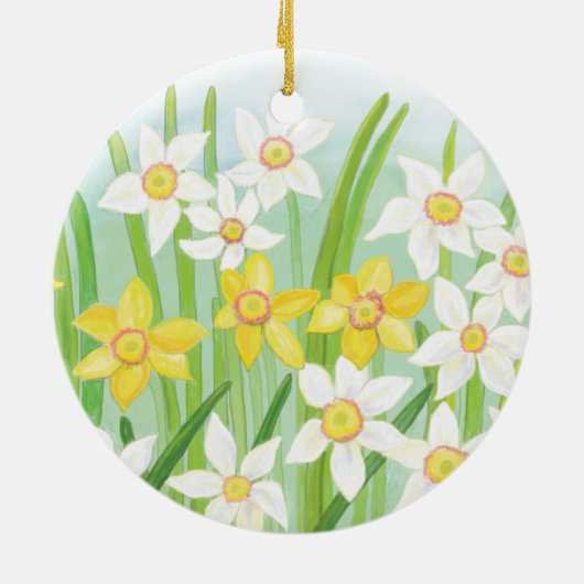 Spring Daffodils Keramisch Ornament (Achterkant)
