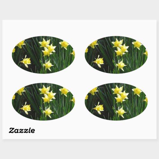 Spring Daffodils Ovale Sticker (Vel)
