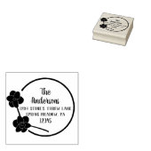 Spring Daffodils Ronde Vorm Retouradres Rubberstempel (Gestempeld)